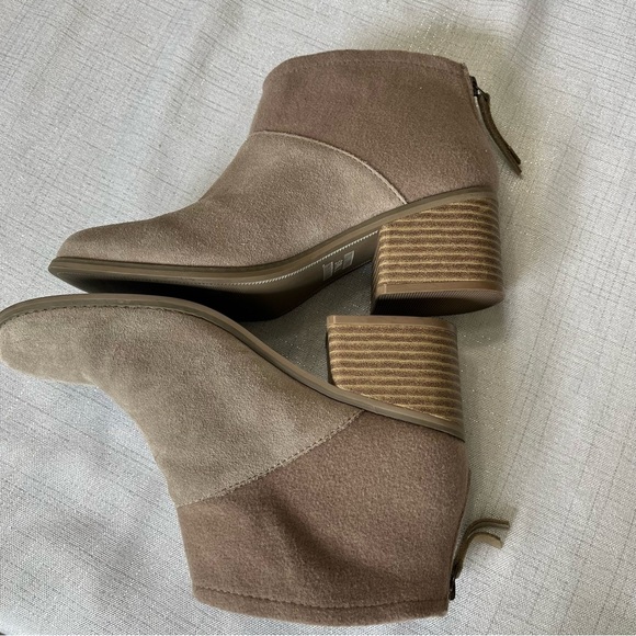 TOMS LACY BOOTIE Leather Wool Women’s Size 8 Casual Neutral Fall Winter - Picture 5 of 9